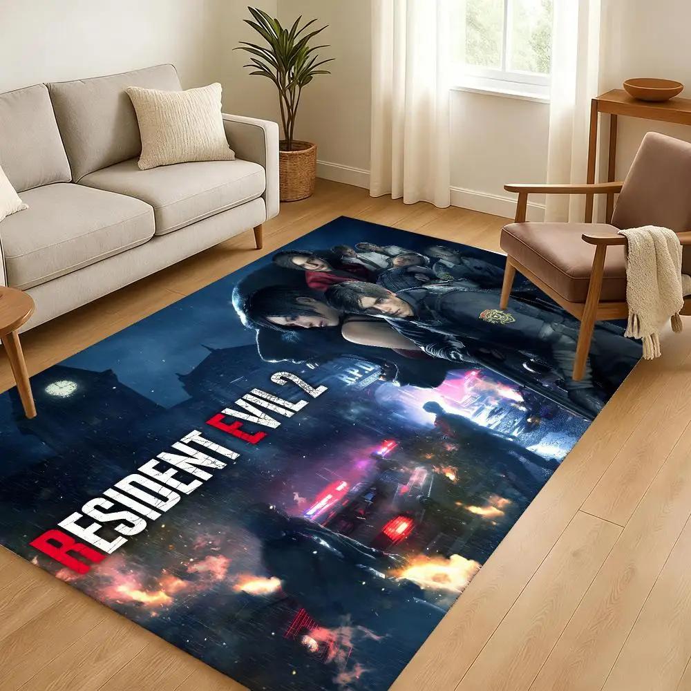 Resident-Evils Horror Game Movie Floor Mat Soft Thickened Absorbent Non-Slip Bedroom Living Room Door Mat Home Flannel Rugs