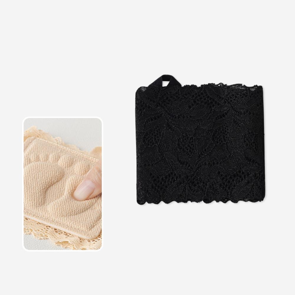 2 Pairs Black Grey Nude White Invisible Lingerie Socks Non Slip Lace Foot Cover  Women