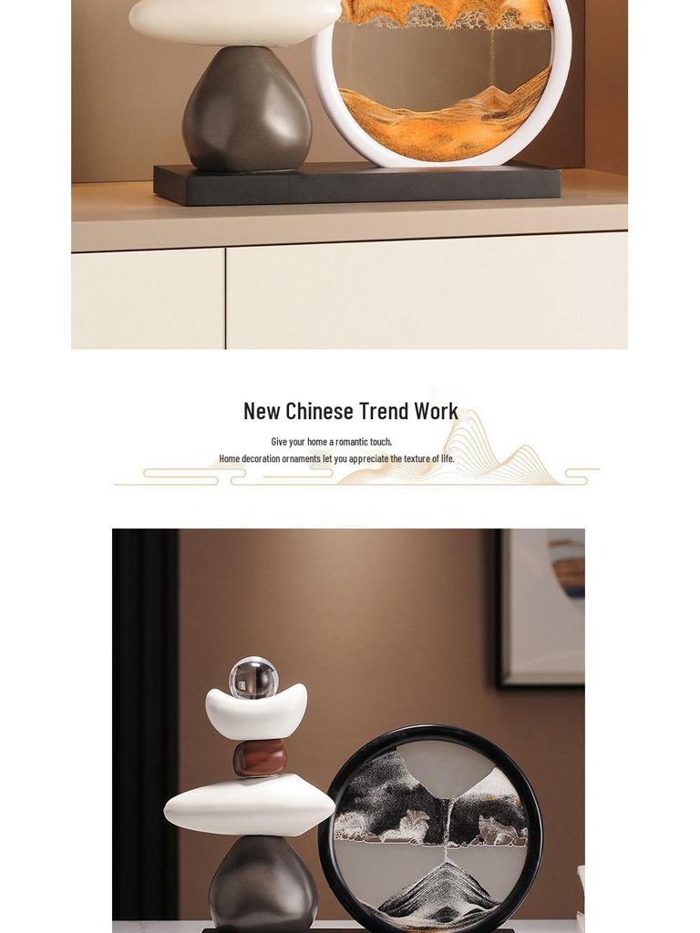 Quicksand Painting Ornaments for Living Room, Wine Cabinet, TV Stand, and Office Decor - Enhancing Prosperity and Luck