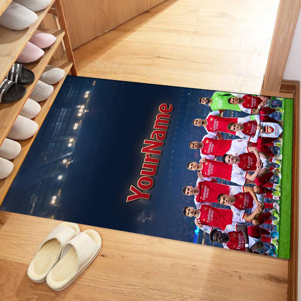 Arsenal Customizable Name Area Rug Perfect for Kitchen Entryway Study room Bedrooms Anti-slip Rug Office home decor Gift for Festivals