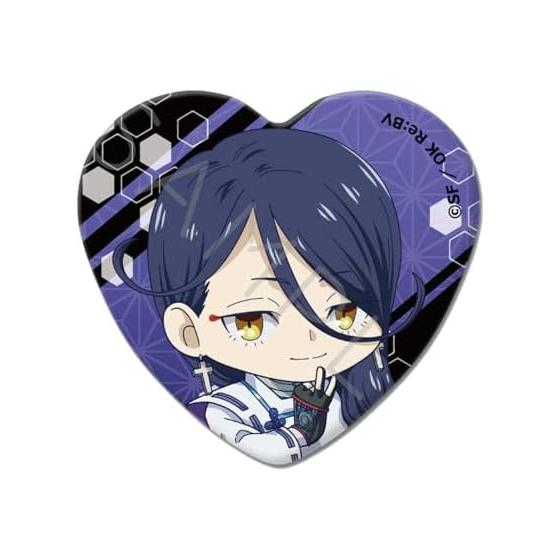 TV Anime  Onmyo Kaiten Re: Birth  C [Abe no Seimei] Heart Shaped Can Badge (Note. 52mm x 57mm, Tin)