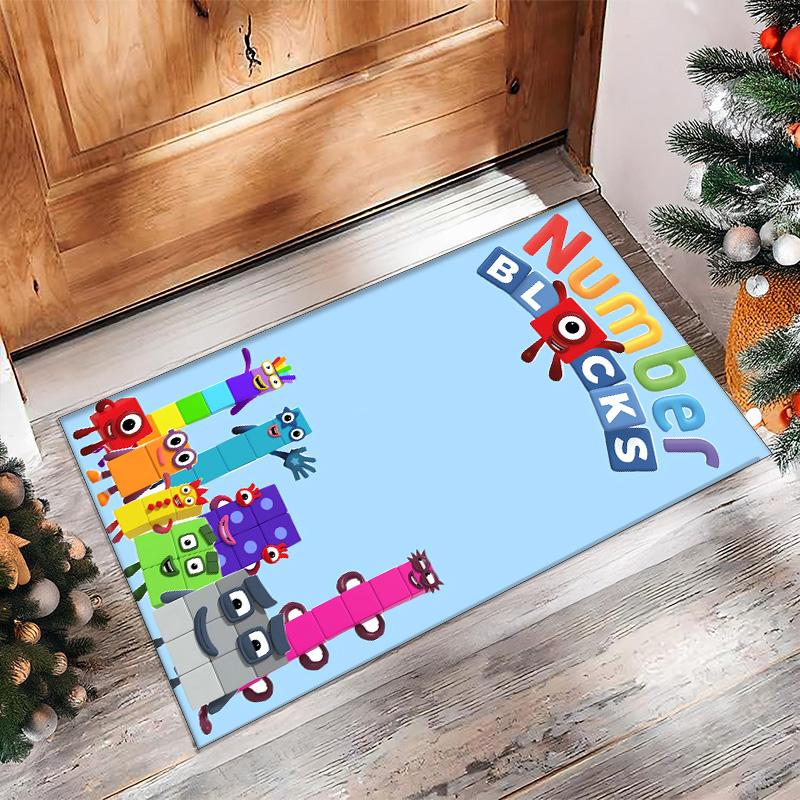 Numberblocks Crystal Velvet Rug, Soft Anti‑Slip Crystal Velvet Carpet for Living Room Bedroom Home Decor