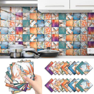 Adesivo da parete da 10 pezzi impermeabile senza residui in PVC modello astratto adesivo murale forniture per la casa