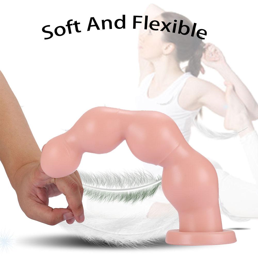 Posterior anal tamponade with large 4-bead anal dilation suction cup for male and female vestibular masturbation sticks