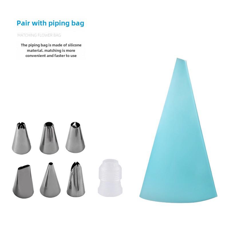 Stainless Steel Cake Decorating Nozzle and Bag Set - Baking Tools for Cream and Cake Making