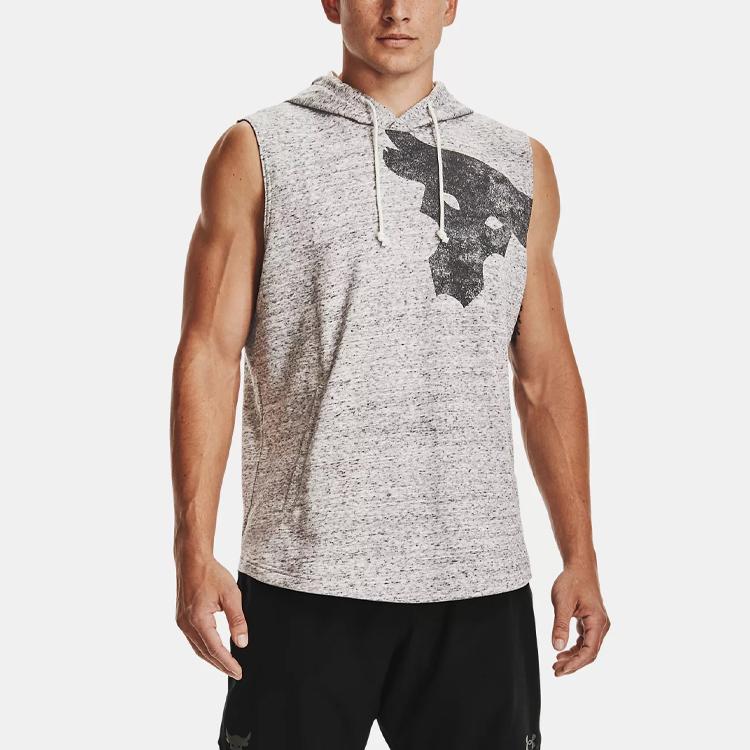 Under Armour Projekt Mikina s kapucí Volná Tréninková Bez rukávů Pánská tílka Šedá 1361746-112