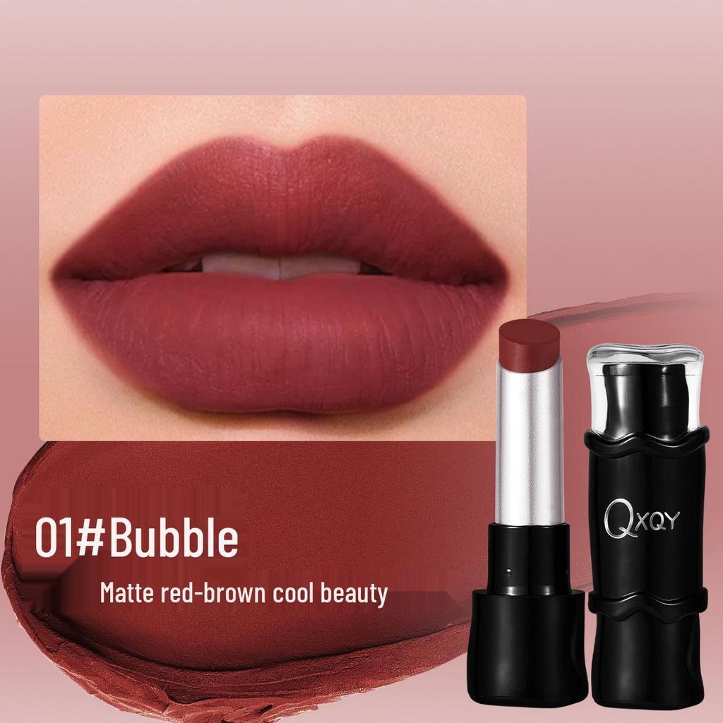 QXQY Geschmeidiger Matter Langhaftender Lippenstift: Leicht, Natürliche Aufhellung, Weichzeichner-Effekt, Nicht klebrig, Lichtecht.