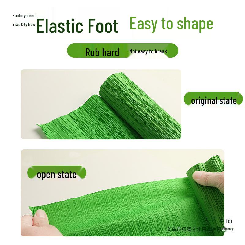 Thick Green Crepe Paper for DIY Handmade Floral Art and Rose Crafting