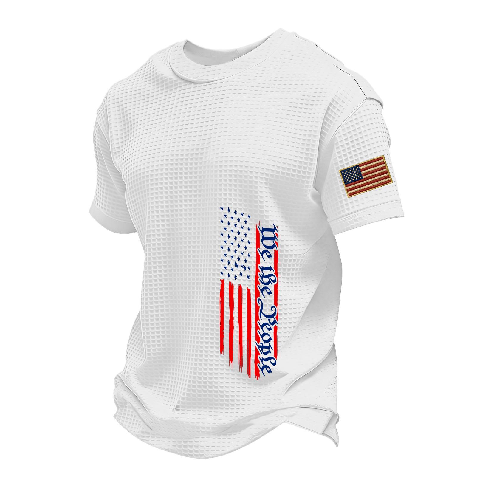 

Men s Casual Round Neck Lightweight Breathable Short-Sleeve Top XL білий