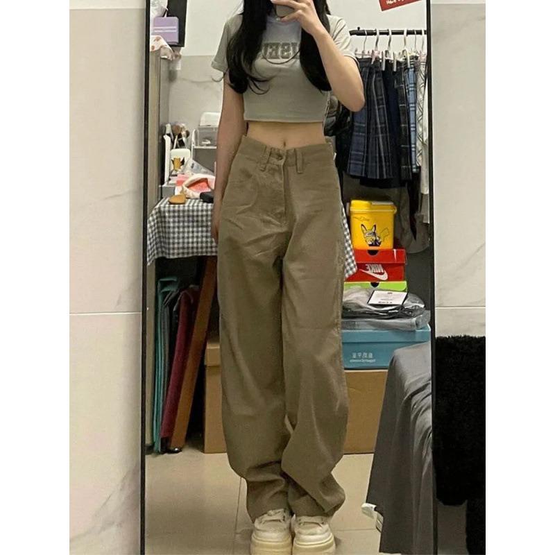 Retro Women's Pants Straight Jeans New Small High Waist Thin Straight Mopping Long Pants