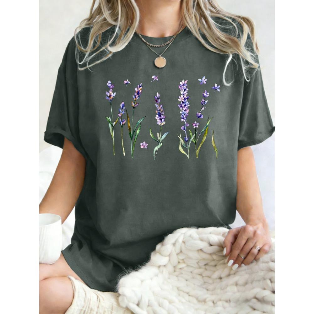 Women's Tee - Colorful Space Cartoon Pattern Graphic, Playful Galaxy Print Design for Casual Daily Wear