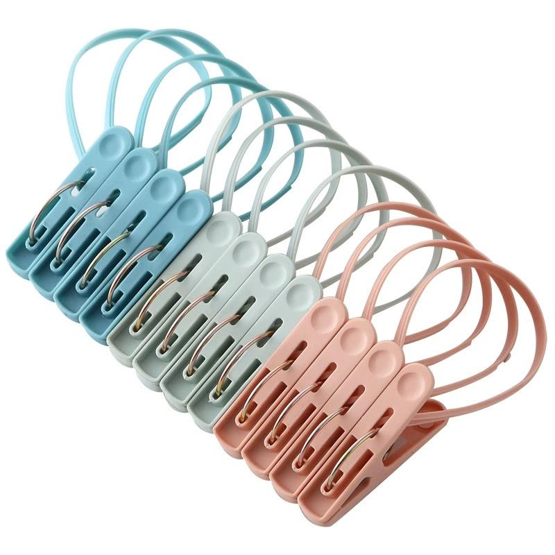 12PCS Bathroom Towel Clips Braided Multipurpose Cloth Hanger Bathroom Cotton Loop Towel Clip Metal Clamp Kitchen Home Storage