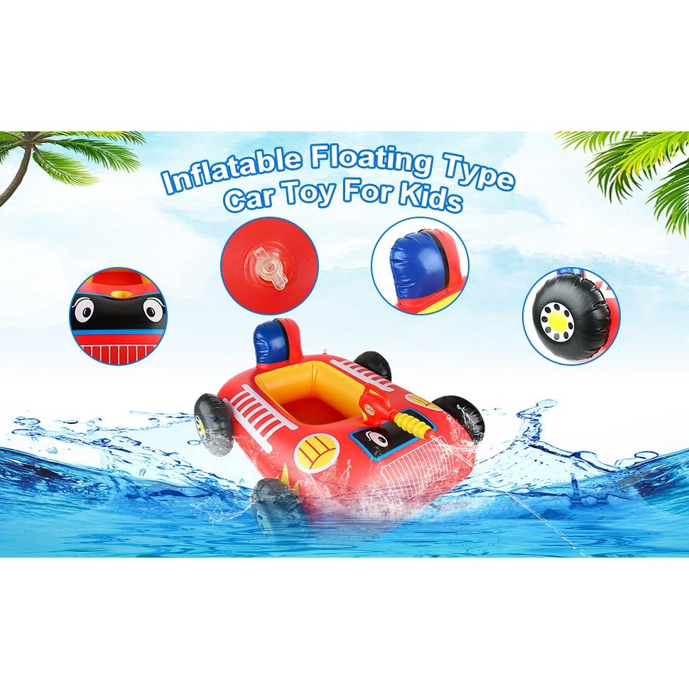 Zwemring voor kinderen met waterpistool, opblaasbare zwemband voor buitenspeelgoed, zwemring voor kinderen van 3-7 jaar, rubberboot met waterkanon