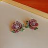 Silver Needle Diamond Pearl Flower Earrings New Niche Earrings Retro Versatile Premium Earrings Women