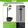 2 in 1 Solar Flower Pot Light 2-in-1 Outdoor Planter Floor Lamp Warm White Waterproof IP54 Iron Lantern for Garden Patio Porch