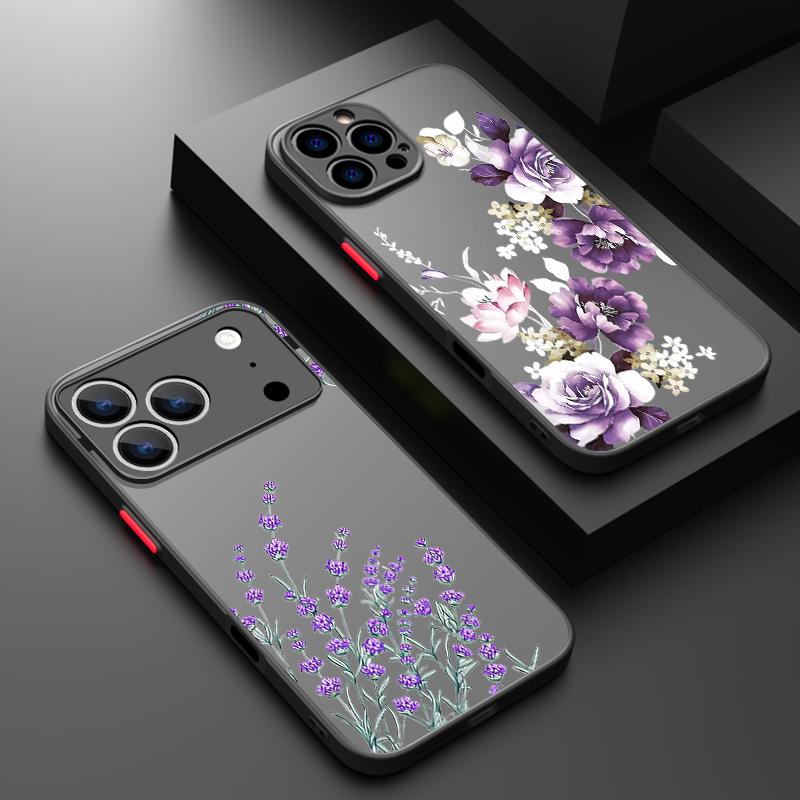 Small Flowers Pattern Phone Case For iPhone 17 Air 16 15 14 Pro Max 13 16 17 Pro 16e 17 Matte Shockproof Soft Edge Hard PC Cover