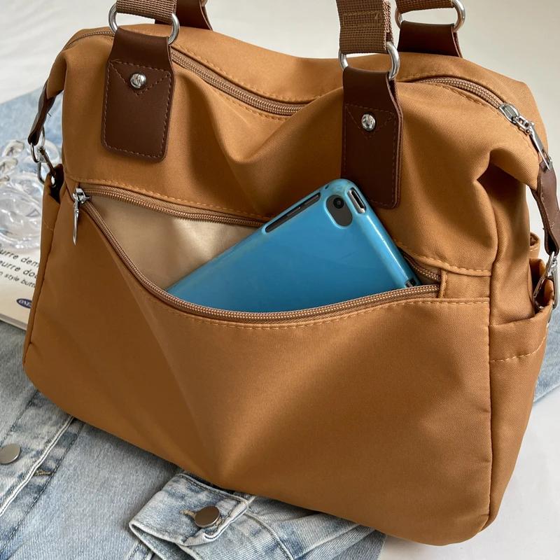 Decorative Nylon Shoulder Bag for Women Casual Monochromatic Large Capacity Fashion Bag Quality