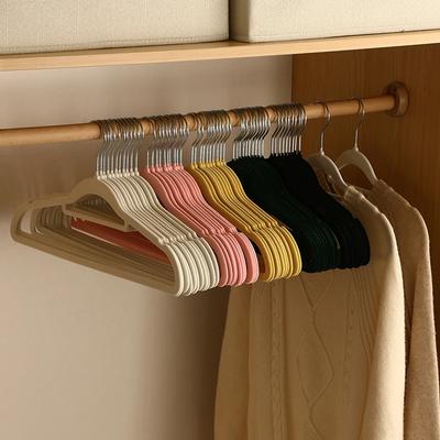 10Pcs Velvet Flocking Hangers Adult Children No Trace Non-Slip Hangers Space-saving Closet Wardrobe Clothes Organizer