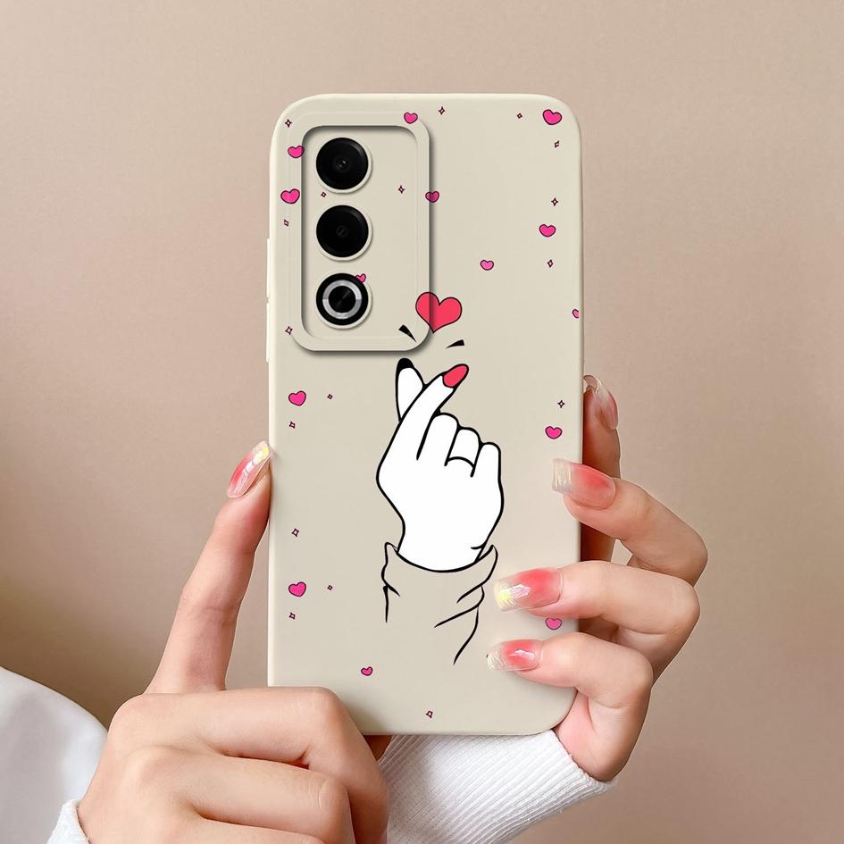For OPPO A3X A3 Pro Realme 13 Pro Plus 12 Pro+ Case Screen Protector Super Shockproof Slim Silicone Back Cover Pretty Love Heart Bumper Shell For OPPO