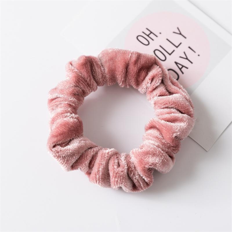 Vintage Rich Texture Ruffled Hair Circles Deep Autumn Colors Lustrous Scrunchies Strong Grip Decorative Ponytail Holders