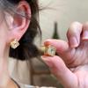 Korean Rhombus Zirconia Stud Earrings - Elegant, Versatile, and Luxurious Women's Fashion Accessories