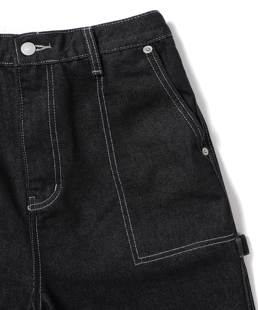 Gakkai Unions Wide Stitch Carpenter Denim Pants Black