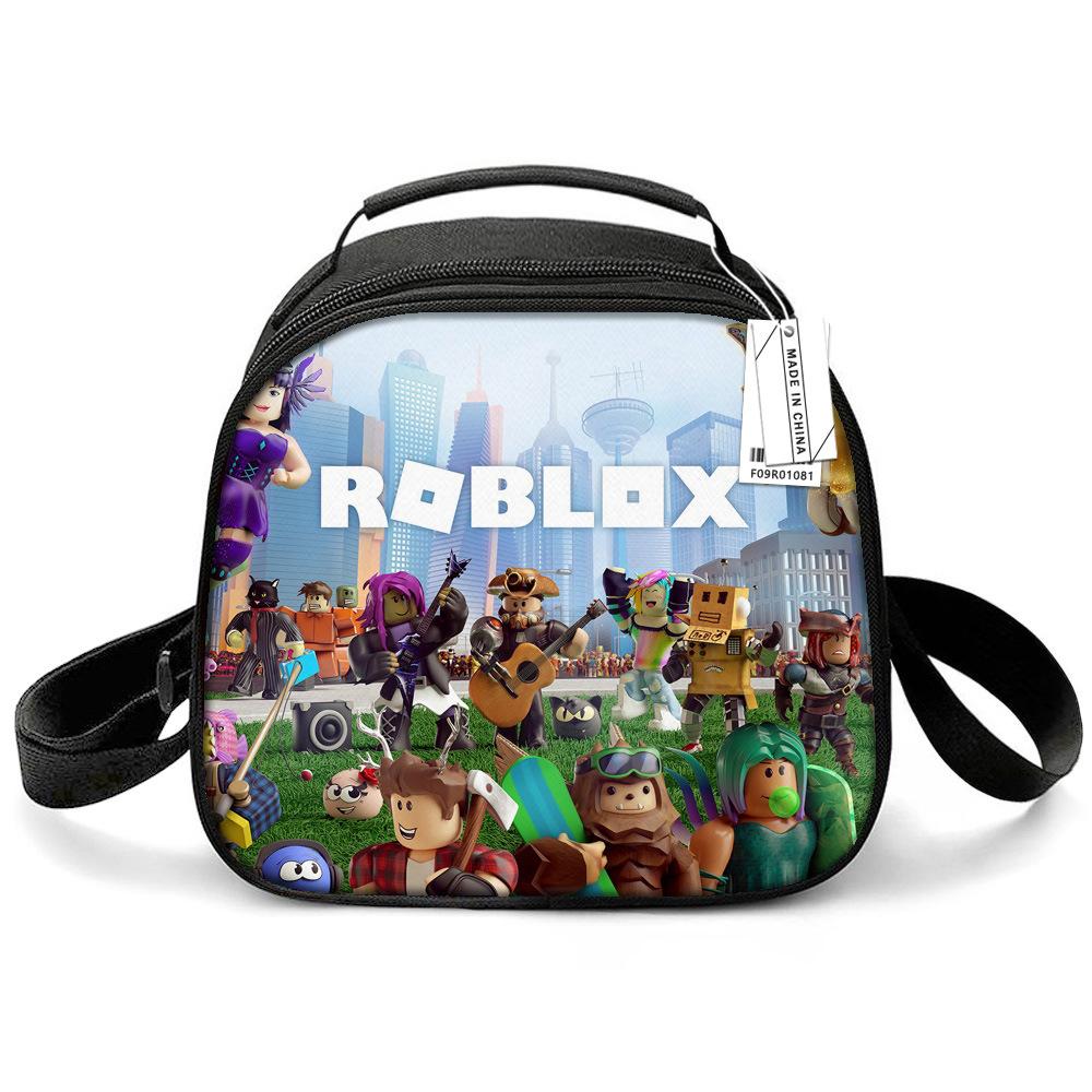 Lunch Bag Primary School Picnic Bag Round Ice Pack Rob Ross Printed Shoulder Portable Cartoon Meal Bag