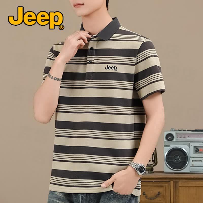 Jeep Men's Breathable Pearl Cotton Polo Shirt