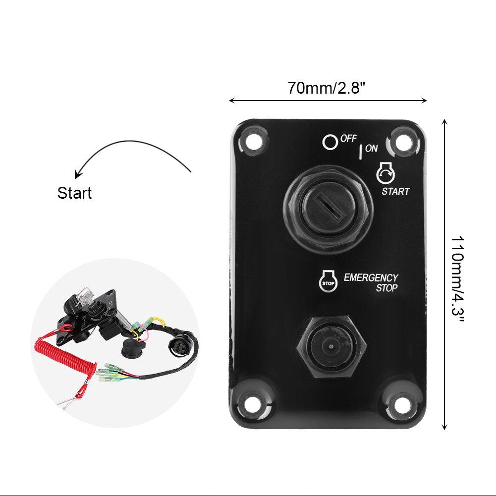 Key Switch Panel Switch Panel Yamaha Switch Panel Switch Panel OEM #704-82570-12-00 for Yamaha Vertical Control Yacht Black