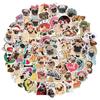 100 Cartoon Animal Pug Doodle Stickers Personalized Decoration Computer Suitcase Waterproof and Removable