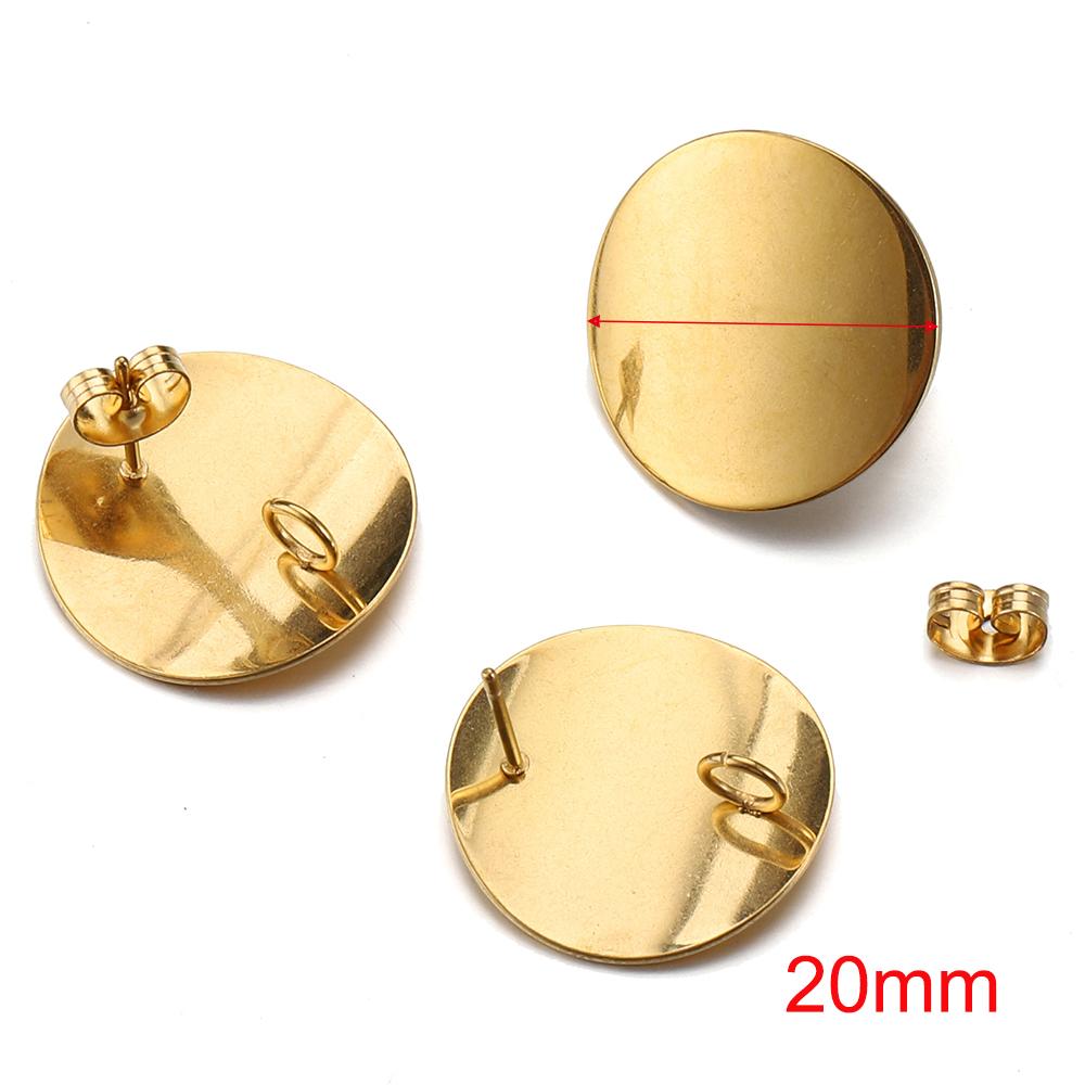 Kein Verblassen 10 Stück Edelstahl Leere Ohrstecker Basis Pins Mit Ohrstecker Ohrrücken für Schmuckherstellung DIY Zubehör