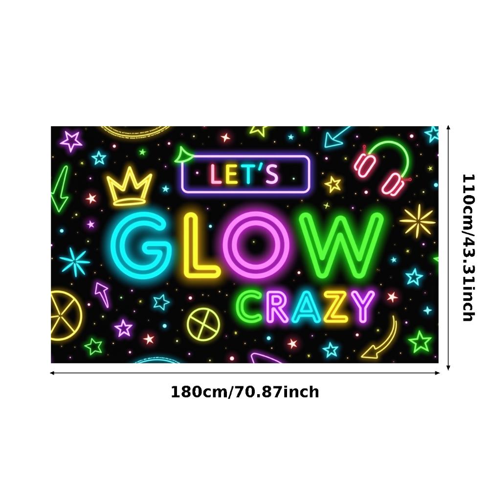 Neon Decoration Headphones Design Neon Party Banner Event Backdrop Party Prop Glow Party Banner For Night Event