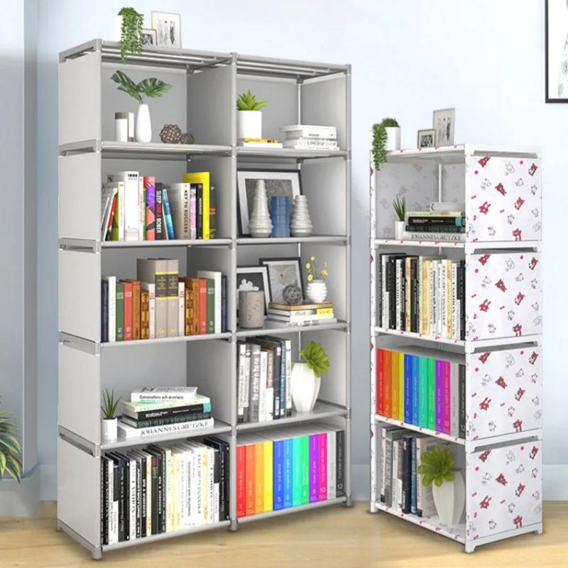 Jednoduchá knihovna Snadná montáž Knihovna Lze přesouvat Dětský regál na drobnosti Domácí nábytek Police na knihy Úložná skříňka Držáky