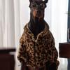 Luxury Leopard Clothes For Large Dogs Warm Fleece Dog Coat Fashion Doberman Jacket For Small Media Large Dogs ropa para perro