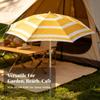 Striped Patio Umbrella Water-Resistant Freestanding Modern for Garden