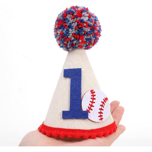 WAUAO Baseball 1st Birthday Party Hat - Rookie Of The Year Birthday Decorations,Baseball 1st Birthday Decorations,Baseball First Birthday Crown