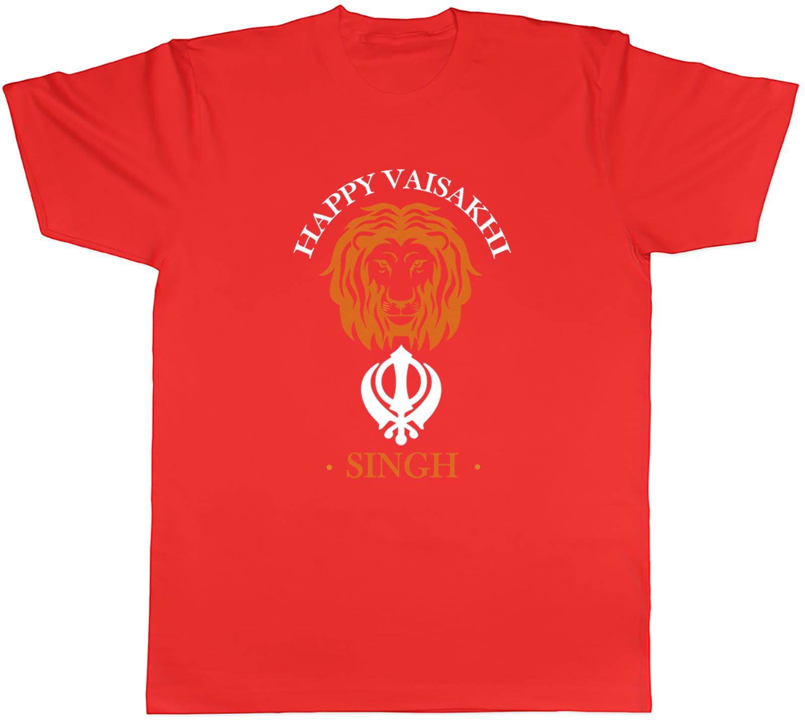 Personalised Happy Vaisakhi Lions Head Orange Unisexs Unisex TShirt Tee Gift S