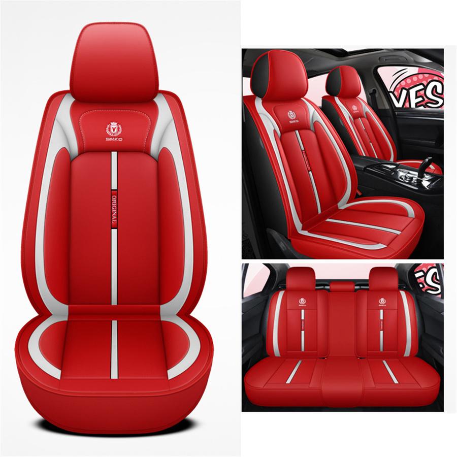 2021 new Style Deluxe Wear Resistant Leather Universal 5-Seats Car Seat Covers Front Rear Cushion Full Set