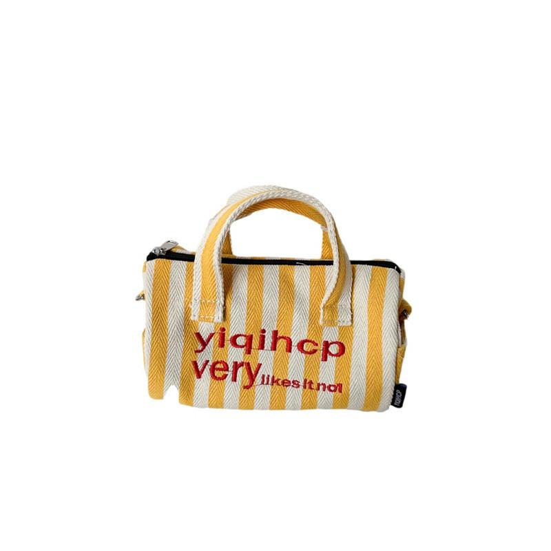 Trendy Striped Pillow Bag For Kids Stylish And Spacious Tote For Girls And Boys жёлтый