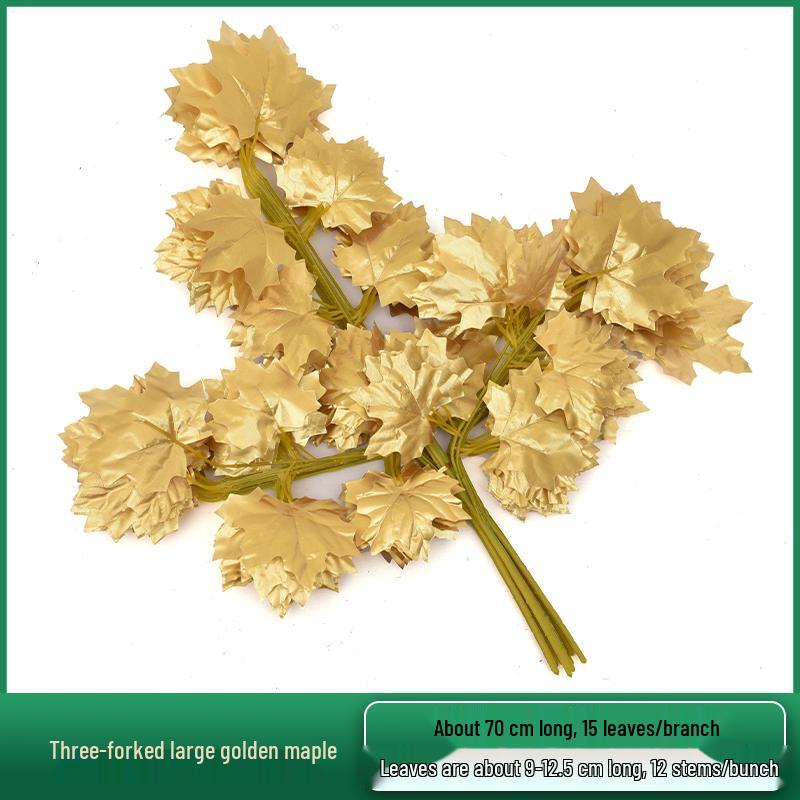 Artificial Red Maple, Ginkgo, Birch, Banyan, Elm Leaves for Landscaping