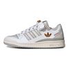 Adidas Forum Low White Grey Embroidered Unisex Sneakers Cloud-White Grey-One Mesa IE0477