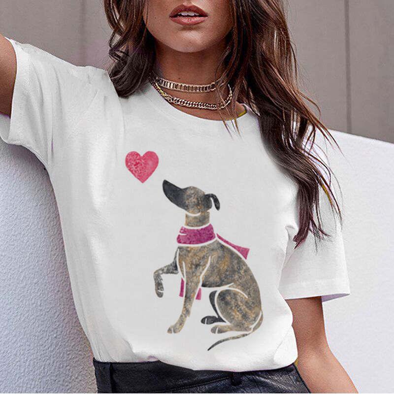 Bull Terrier Rottweiler Kawaii Printed TShirt Women Beagle Cute Whippet Funny Dog T-shirt Women Clothes