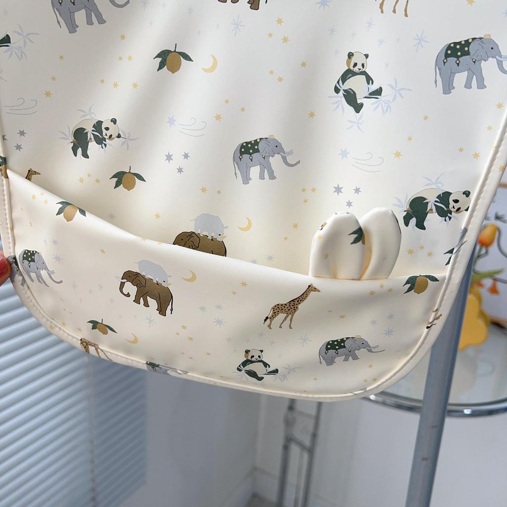 Wodoodporne śliniaki dla niemowląt klasy A - PU odporne na plamy z dużą kieszenią dla chłopców i dziewczynek