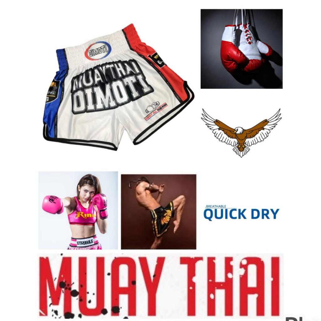 Eagle Muay Thai Kickboxing Boxing MMA UFC Casual Shorts Gym Sport Unisex Men Women Workout Quick Dry Print Elastic High Waist Training