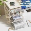 JOJAJU 1Pc Storage Box,Space-Saving Clear Drawer Organizer (2/3/4-Tier) Sort Office,Home,dormitory,Makeup, Pens, Jewelry