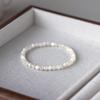White Pearl Natural White Shell Bracelet with Elastic Cord, Hand-polished, Authentic, Fresh Style for Women