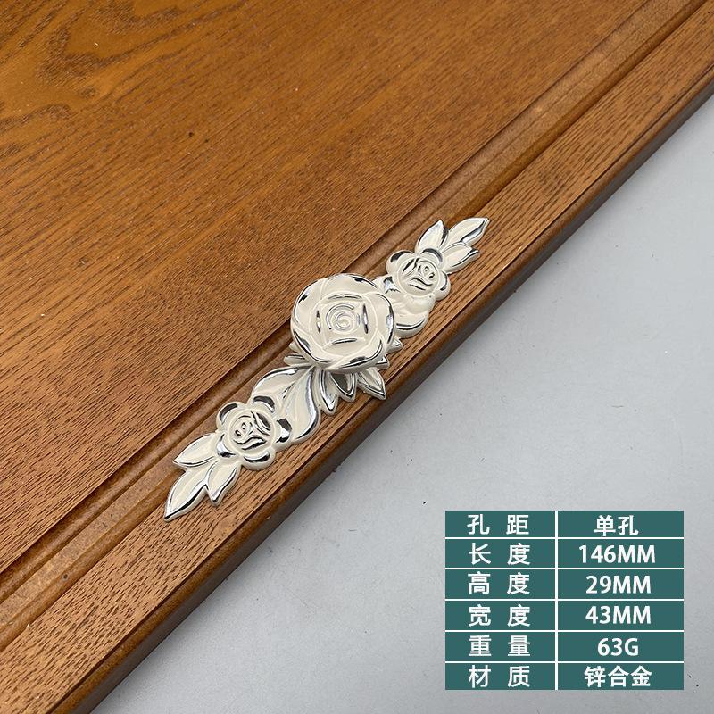 Rose Decorative Cabinet Knobs Floral Knob Cupboard Door Knobs Ivory White Drawer Pulls Cabinet Handle Knobs for Dresser Cabinet