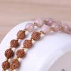 KELITCH Long Tassel Necklace Rudlaksha Mala Agate Bead Necklace Accessory (Brown)