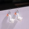 3D Resin Swan Earrings: Cute and Fun Animal Ear Hooks for Women