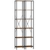 Set of 2 6-Level Bookshelves, Steel Frame, for Living Room, Office, Bedroom, Rustic Brown